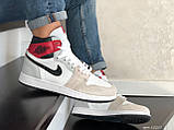 Чоловічі кросівки Nike Air Jordan сірі з бежевим \ білі 43, фото 6