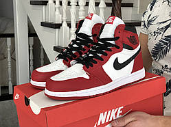 Чоловічі кросівки Nike Air Jordan червоні з білим \ чорні 44