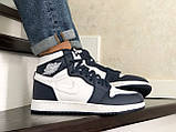Чоловічі кросівки Nike Air Jordan темно сині з білим 43, фото 6