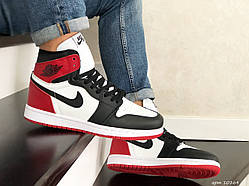 Чоловічі кросівки Nike Air Jordan чорні з білим \ червоні 44