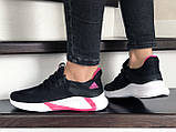 Жіночі кросівки Adidas чорно білі \ рожеві 36, фото 4