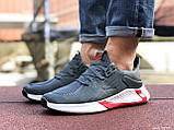 Чоловічі кросівки Adidas сірі з білим \ червоні 42, фото 3