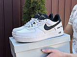 Кросівки чоловічі Nike Air Force Gore-Tex білі з чорним 44, фото 3