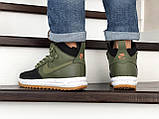 Чоловічі кросівки Nike Lunar Force 1 Duckboot темно-зелений з чорним 44, фото 4