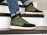 Чоловічі кросівки Nike Lunar Force 1 Duckboot темно-зелений з чорним 44, фото 6