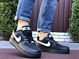 Кросівки чоловічі Nike Air Force Gore-Tex чорні з білим 43, фото 6