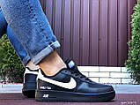 Кросівки чоловічі Nike Air Force Gore-Tex чорні з білим 43, фото 7