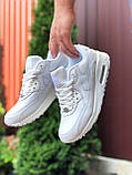 Чоловічі демісезонні кросівки Nike Air Max 90 білі 44, фото 6