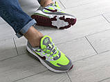 Чоловічі кросівки Nike Air Max 270 React сірі з салатовим, фото 4
