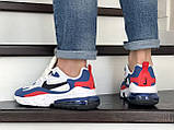 Чоловічі кросівки Nike Air Max 270 React білі з синім 42, фото 4