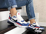 Чоловічі кросівки Nike Air Max 270 React білі з синім 42, фото 7