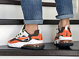 Чоловічі кросівки Nike Air Max 270 React білі з помаранчевим, фото 2