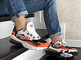 Чоловічі кросівки Nike Air Max 270 React білі з помаранчевим, фото 5
