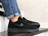 Чоловічі шкіряні кросівки Nike Air Force Af 1 чорні, фото 7