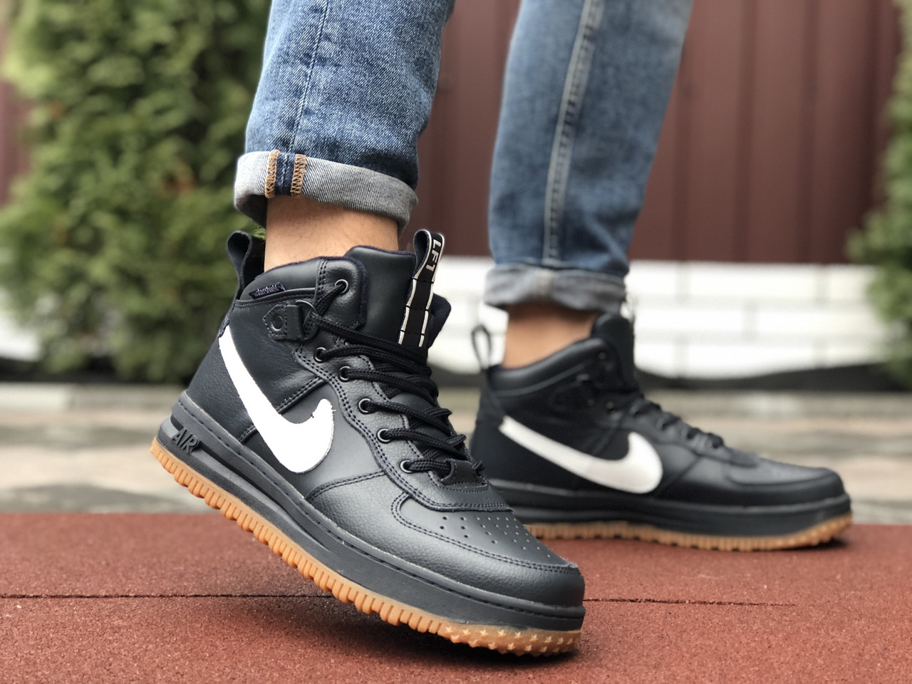 Чоловічі кросівки Nike Lunar Force 1 темно сині з білим