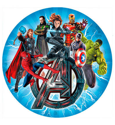 Паперові тарілки "Месники" (10 шт.), Ø - 18 см, фото 1