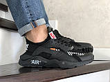 Кросівки чоловічі Nike Air Huarache чорні з білим 43, фото 3