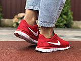 Кросівки жіночі Nike Free Run 3.0 червоні з білим, фото 4