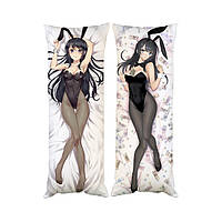 Подушка дакимакура Маи Сакурадзима Bunny Girl декоративная ростовая подушка для обнимания