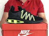 Чоловічі кросівки Nike Shox Gravity чорні з салатовим 41, фото 3