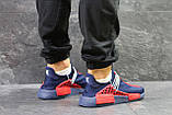 Кросівки чоловічі Adidas NMD Human RACE сині з червоним, фото 3