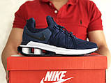 Чоловічі кросівки Nike Shox Gravity темно сині з білим 41, фото 4