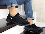 Кросівки чоловічі Nike Free Run 3.0 чорні \ логотип біле 42, фото 5