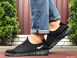 Кросівки чоловічі Nike Free Run 3.0 чорні \ логотип біле 42, фото 6