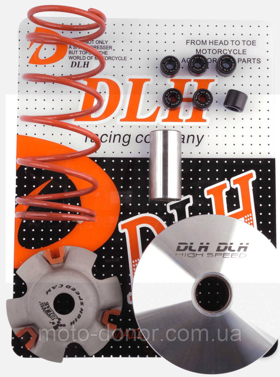 Варіатор передній (тюнінг) 4T GY6 150 "DLH" (+палець, ролики 6 шт., пружина торкдрайвера), фото 1