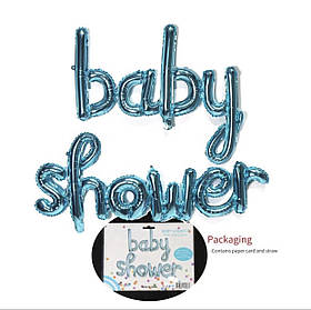 Напис "Baby Shower" блакитний.