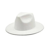 Стильная фетровая шляпа Федора белая