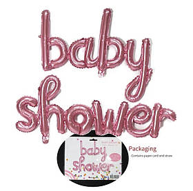 Напис "Baby Shower" рожевий.