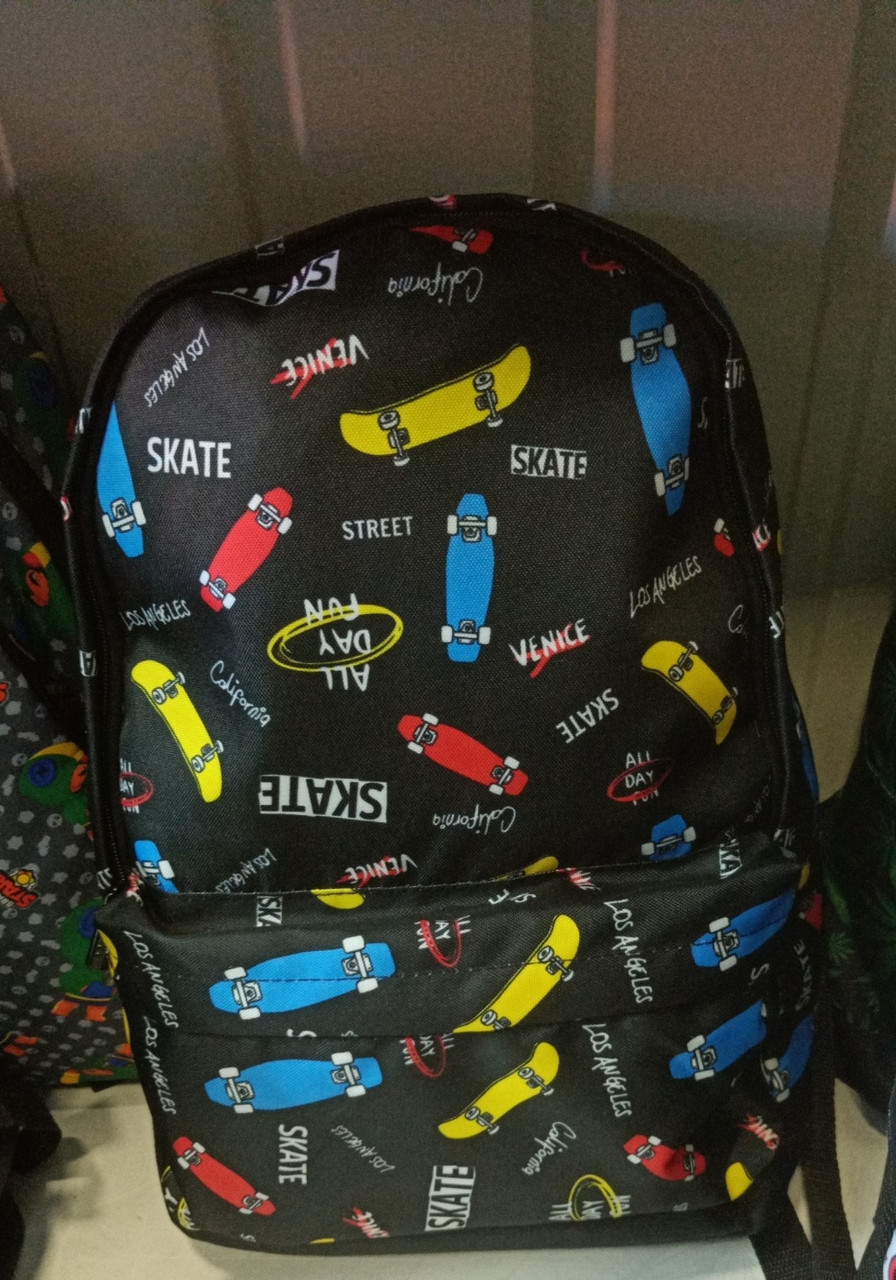 Стильний рюкзак з принтом скейт , твк струм. Для подорожей, тренувань, навчання