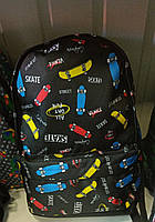 Стильний рюкзак із принтом скейт, тик струм. Для подорожей, тренувань, навчання