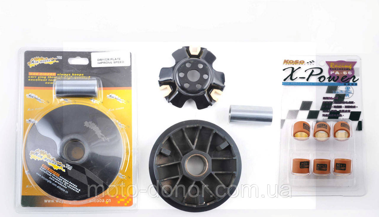 Варіатор передній (тюнінг) Honda DIO AF27 "KOK RIDERS" (+палець, ролики koso 10 г), фото 1