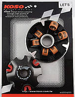 Варіатор передній (тюнінг) Suzuki LET'S "KOSO" (мільно-граф. втулка, ролики латунь)