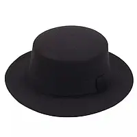 Детская фетровая шляпа канотье Черный