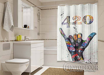 Фото Шторка для ванної "Рука графіті" - ціна вказана за 1 м.кв. Читаємо опис!