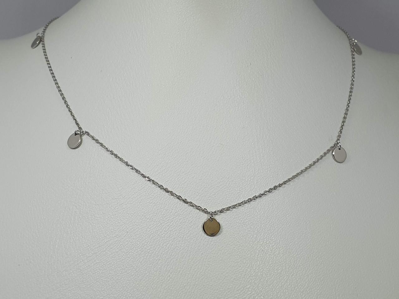 Срібне кольє Монетки. 860409С