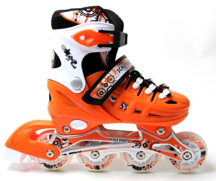 Дитячі розсувні ролики 34-37 Scale Sports Orange з підсвічуванням переднього колеса