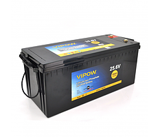 Акумуляторна батарея Vipow LiFePO4 25,6V 100Ah із вбудованою ВМS платою 80A (530*215*205)