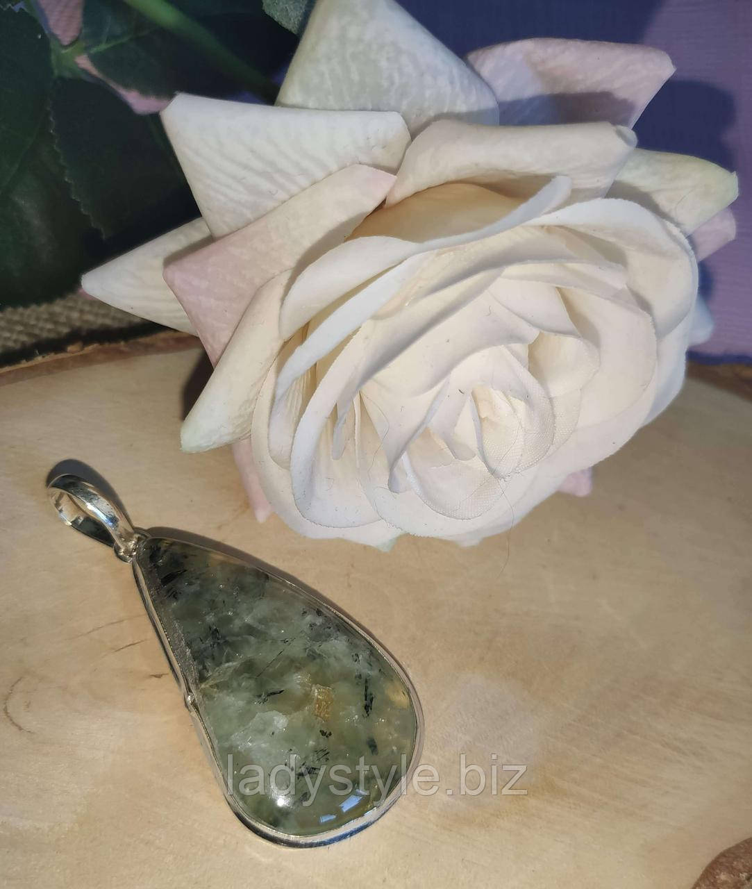 Срібний кулон із принтом, фото 1