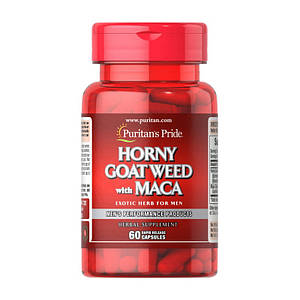 Горянка та Мака Puritan's Pride Horny Goat Weed with Maca 500 mg /75 mg 60 caps
