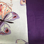 Постільна білизна Королева Ночі (Бязь) | Полуторний комплект | 50х70 | Метелики на світлому і фіолетовому, фото 2