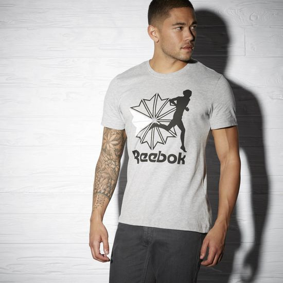 Футболка серая REEBOK Run мужская