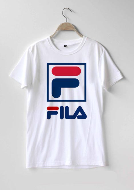 Футболкав стиле FILA New Wave белая с логотипом, унисекс (мужская,женская,детская)