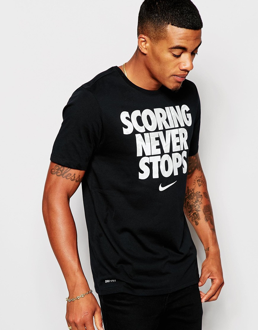 Футболка Мужская черная Найк | Nike T-Shirt with Slogan