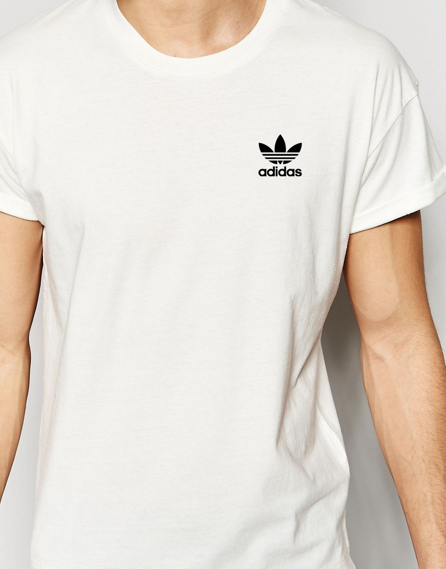 Біла Футболка Adidas маленький значок старий