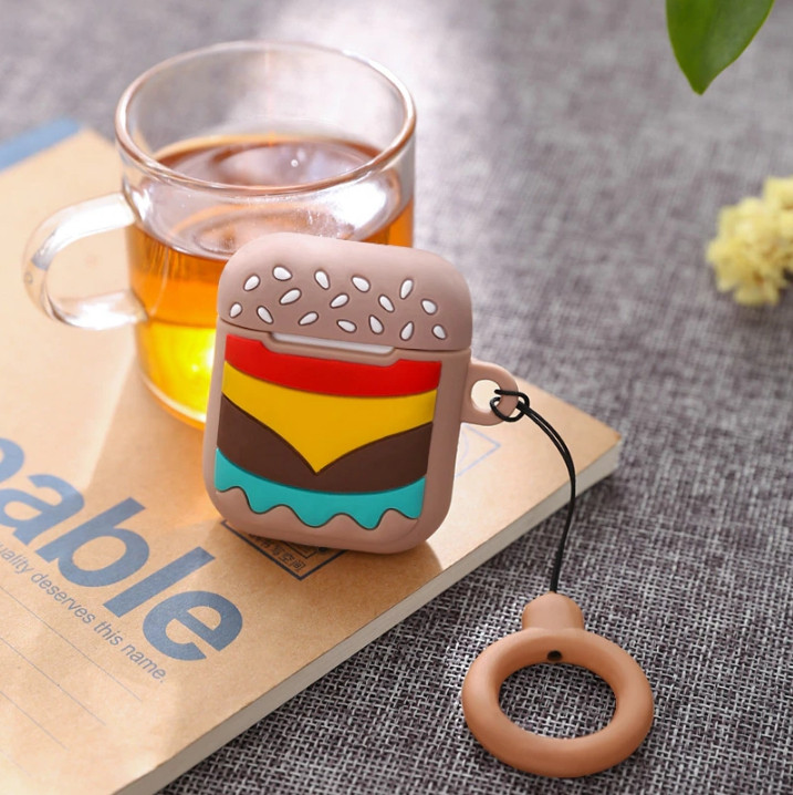 Мультяшний чохол для навушників Burger для Apple AirPods 1/2