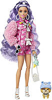 Кукла Барби Экстра Модница в куртке с принтом Розовый плюшевый мишка Barbie Extra Doll #6 in Pink Teddy Bear